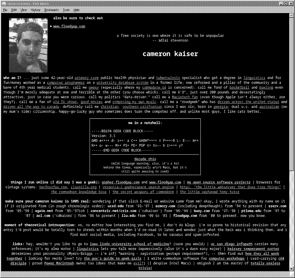 Screenshot of the website under armory.com/~spectre/
