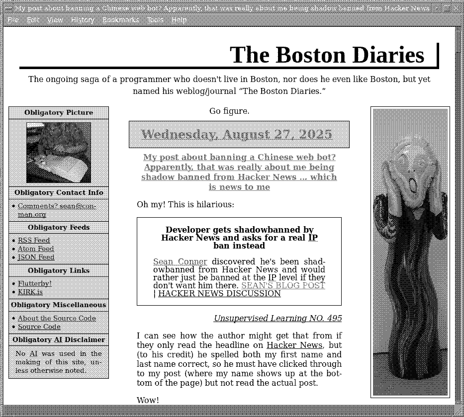 Screenshot of the website under boston.conman.org