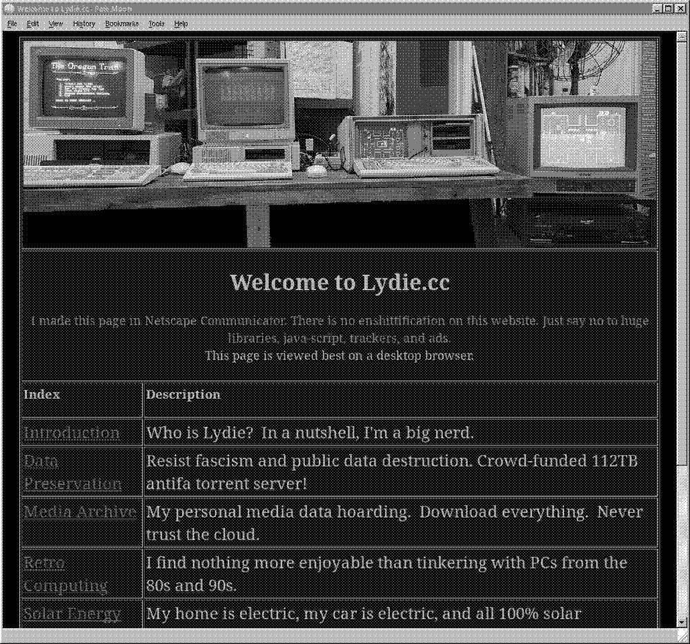 Screenshot of the website under lydie.cc