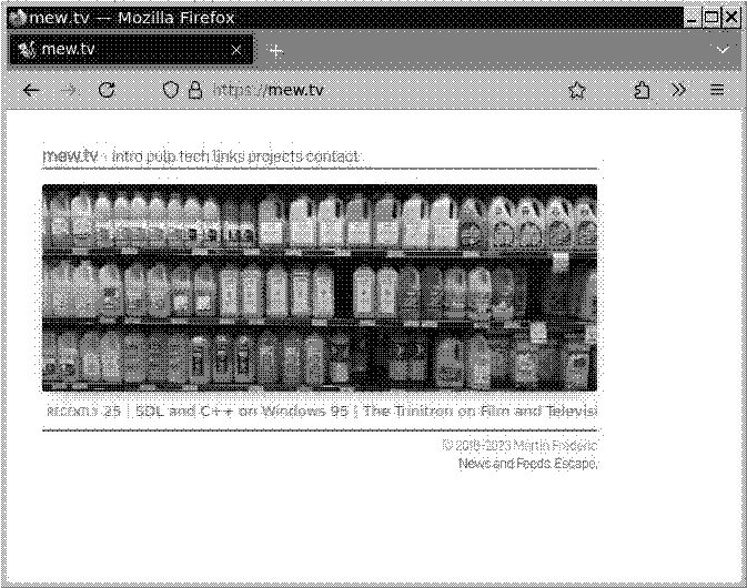 Screenshot of the website under mew.tv