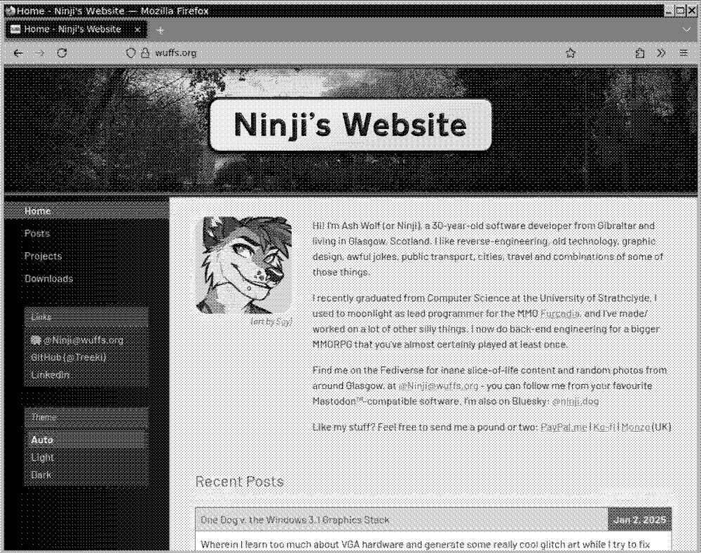 Screenshot of the website under wuffs.org