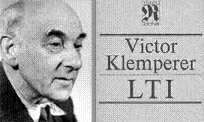 Portrait von Viktor Klemperer neben Cover einer alten Reclame-Ausgabe seines Buches LTI